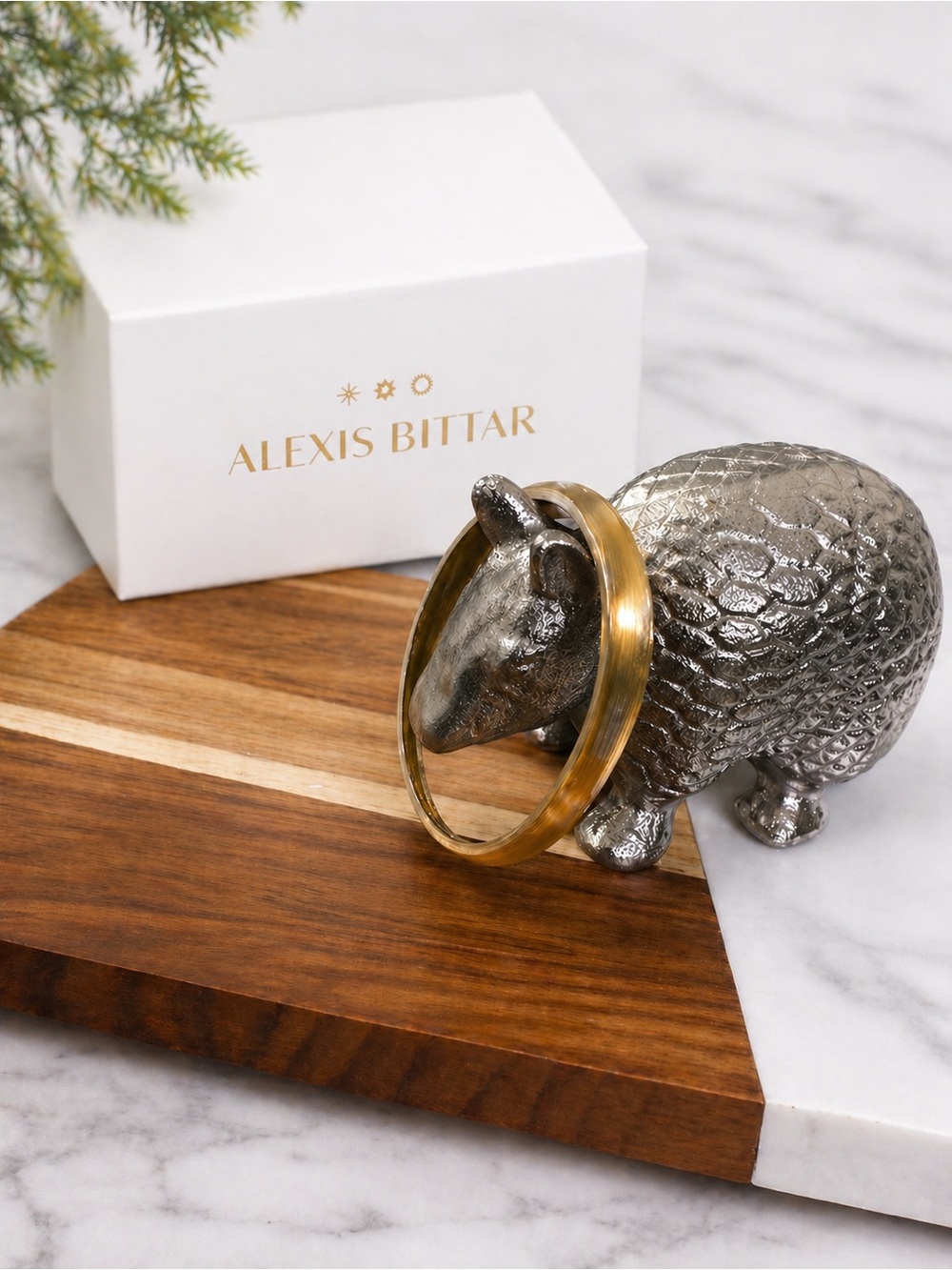 Alexis Bittar Brass-Tone Smooth Bangle Bracelet